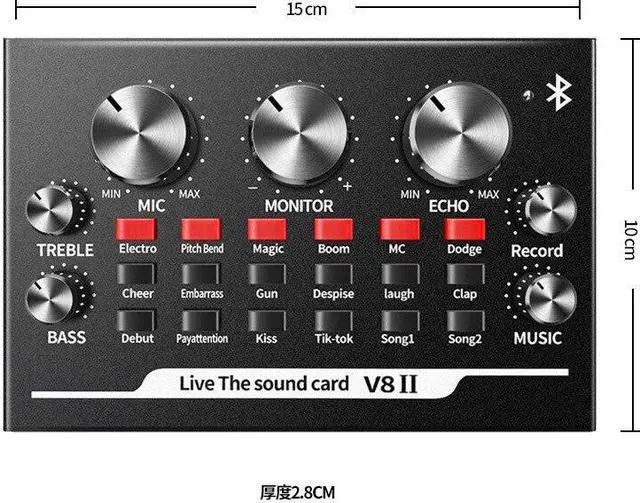 Alt view image 5 of 6 - Live Sound Card External USB Sound Card for Webcast Entertainment Video for Pc/android/os V82 Interface Type Channels