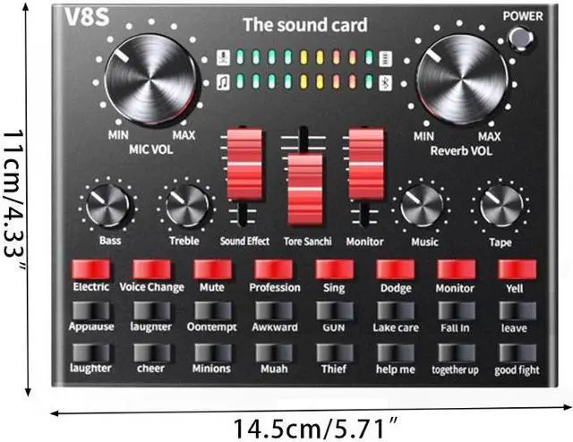 Alt view image 4 of 6 - Portable Bluetooth-compatible Voice Changer Sound Card w/16 Sound Effects Multi-Application Audio Mixer Rechargeable