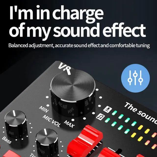 Alt view image 5 of 6 - Portable Bluetooth-compatible Voice Changer Sound Card w/16 Sound Effects Multi-Application Audio Mixer Rechargeable