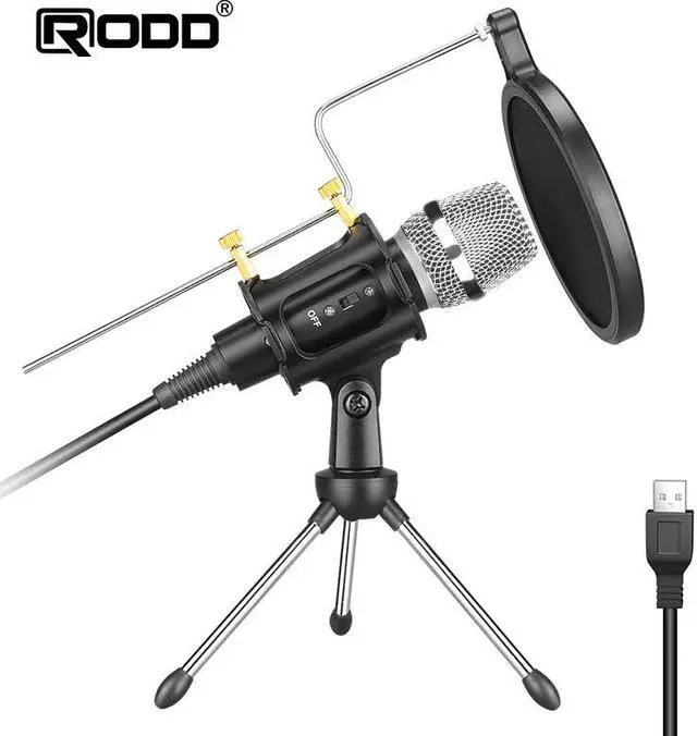 Alt view image 3 of 5 - USB Condenser Recording Metal Microphone For Laptop Studio Recording Vocals Voice Over sound card live broadcasting equipment