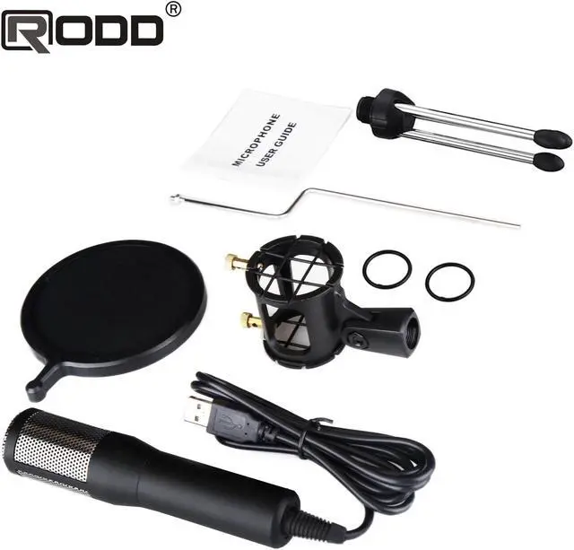 Alt view image 5 of 5 - USB Condenser Recording Metal Microphone For Laptop Studio Recording Vocals Voice Over sound card live broadcasting equipment