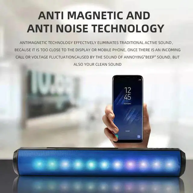 Alt view image 2 of 6 - Bluetooth Speaker Sense Of Rhythm Colorful Lights Sound Blaster Computer Speakers Dual Speakers Desktop Audio Subwoofer Card