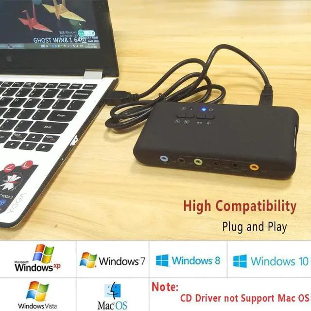 Alt view image 6 of 6 - USB2.0 sound card add on cards Cmi-6206 Chipset USB 7.1 Sound Card with SPDIF & USB Extension Cable remote wake-up support