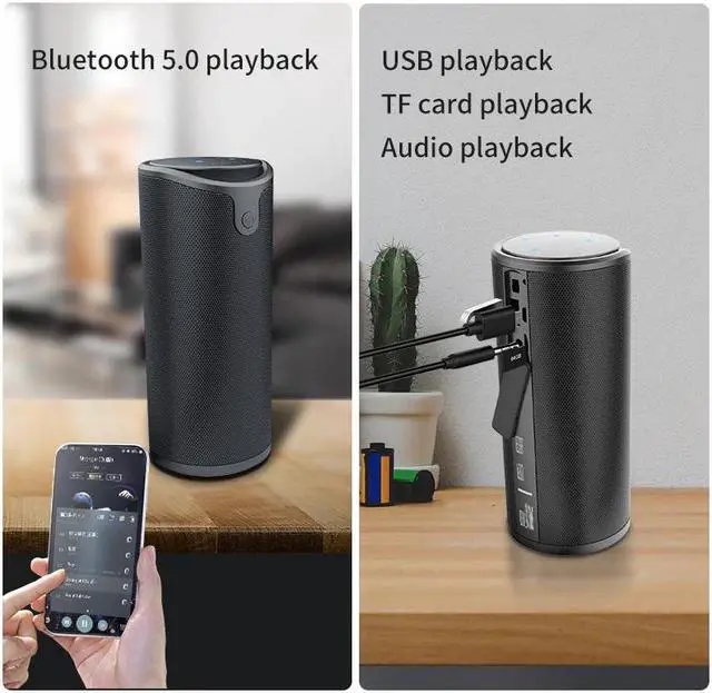 Alt view image 5 of 6 - ZEALOT S8 Wireless Bluetooth Speakers Outdoor Column HIFI Stereo Subwoofer Music Box Portable high-power Speaker Support TF card