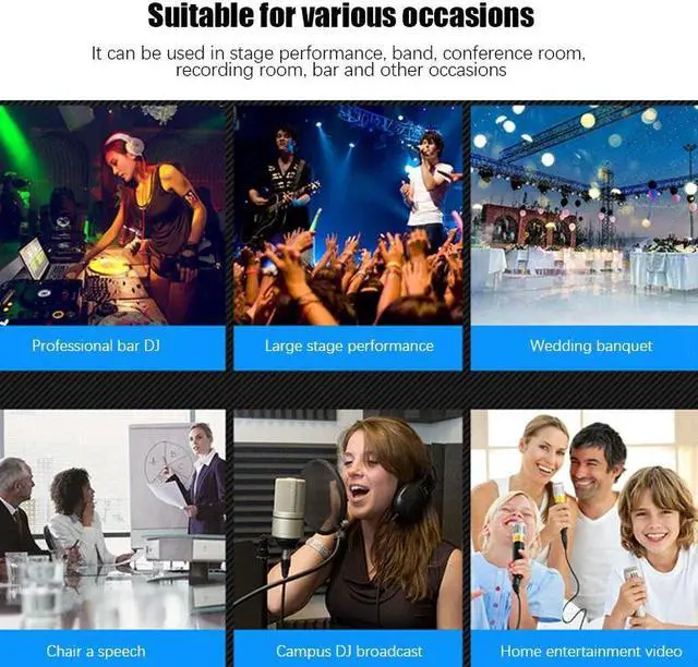 Alt view image 3 of 6 - Professional Sound Card 6-Channel Mixer Outdoor Conference Audio USB Bluetooth Reverb Audio for Microphone Live