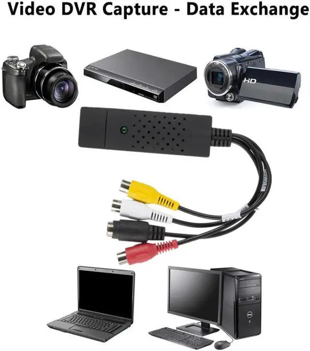 Alt view image 3 of 6 - USB 2.0 Video Converter Audio Capture Card VHS to Digital Converter VHS Box VHS VCR TV to Digital Converter Support Win 7/8/10
