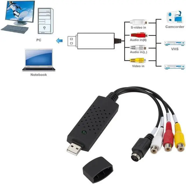 Alt view image 2 of 6 - BGGQGG USB2.0 VHS To DVD Converter Convert Analog Video To Digital Format Audio Video DVD VHS Record Capture Card PC adapter