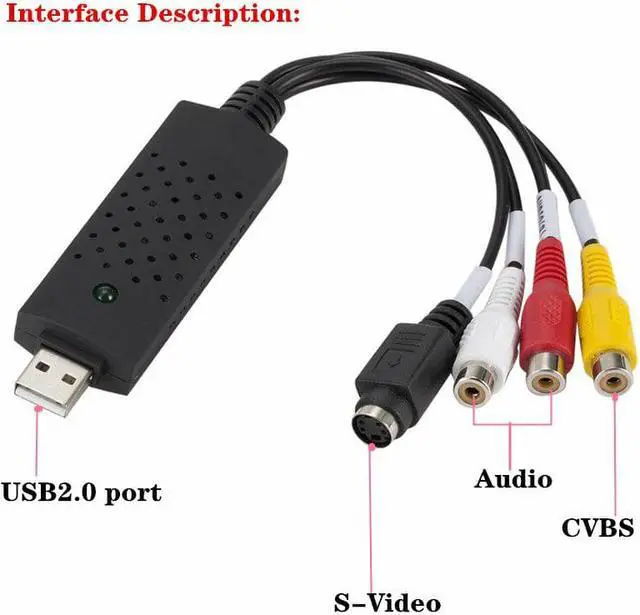 Alt view image 2 of 6 - USB 2.0 Video Capture Card Easy Cap Video Audio Converter TV DVD VHS Audio Capture Adapter Card TV Video DVR Support Win7/8/XP