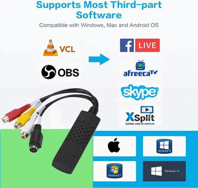 Alt view image 4 of 6 - BGGQGG USB2.0 VHS To DVD Converter Convert Analog Video To Digital Format Audio Video DVD VHS Record Capture Card PC adapter
