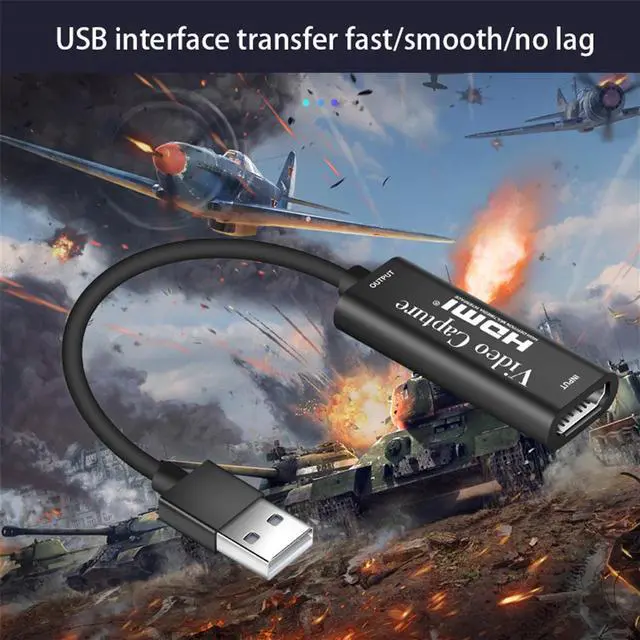 Alt view image 6 of 6 - Video Capture Card Lightweight Portable HD-MI Live Video Recorder USB2.0 Game Capture Card for Laptop PS4 Live Streaming