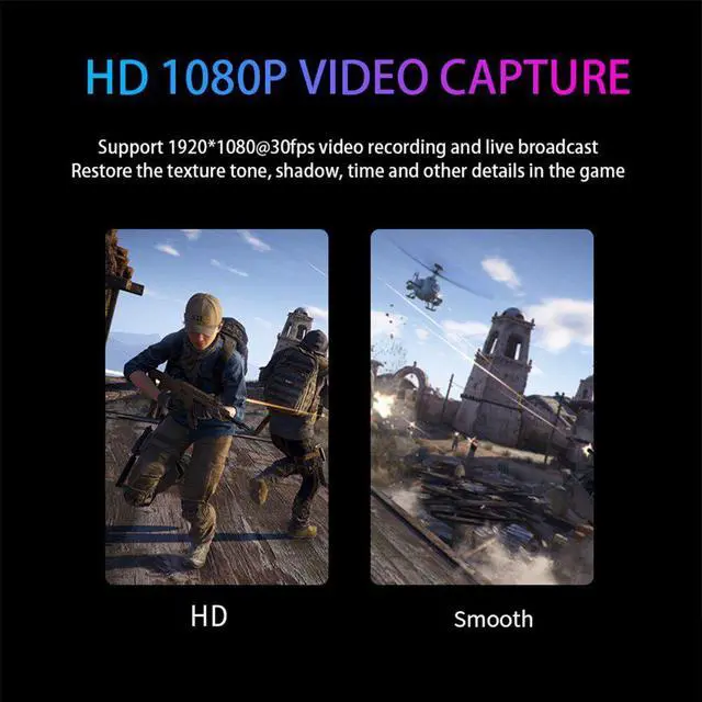 Alt view image 4 of 6 - Video Capture Card Lightweight Portable HD-MI Live Video Recorder USB2.0 Game Capture Card for Laptop PS4 Live Streaming