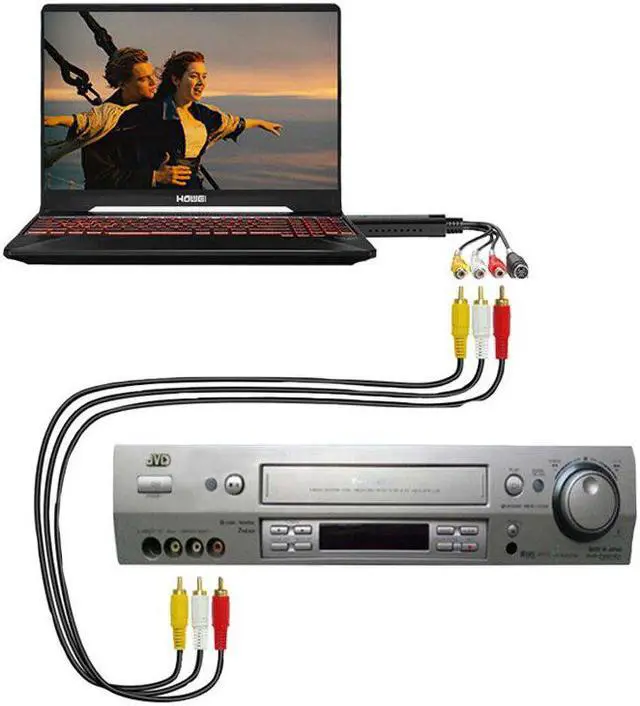 Alt view image 2 of 4 - DATA FROG Video Adapter with Audio TV DVD VHS Audio Capture Card VHS Record Card Cable Adapter Converter Support Win 7/8/10