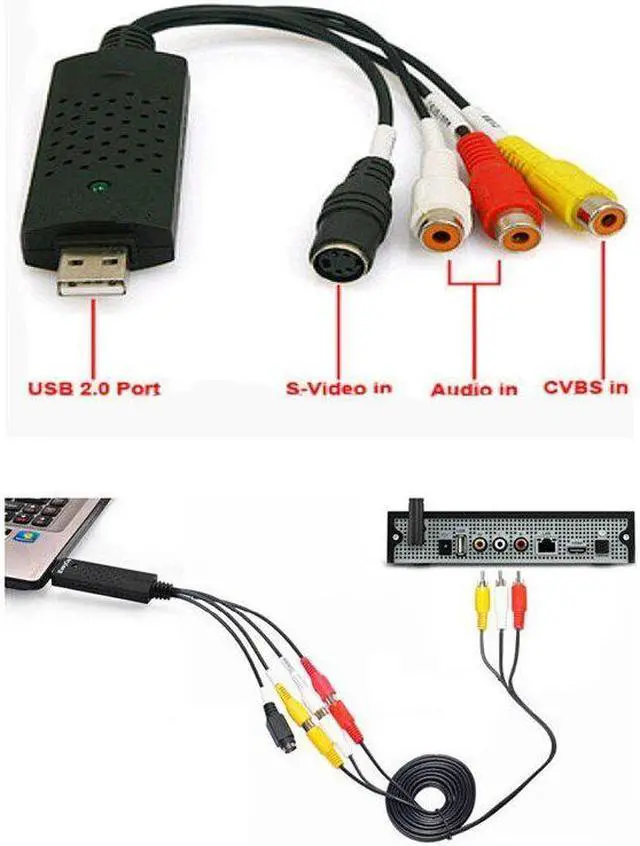 Alt view image 3 of 3 - USB 2.0 Video Capture Grabber Card adapter Chipset TV DVD VHS Audio Capture S- video USB Converter support Win7