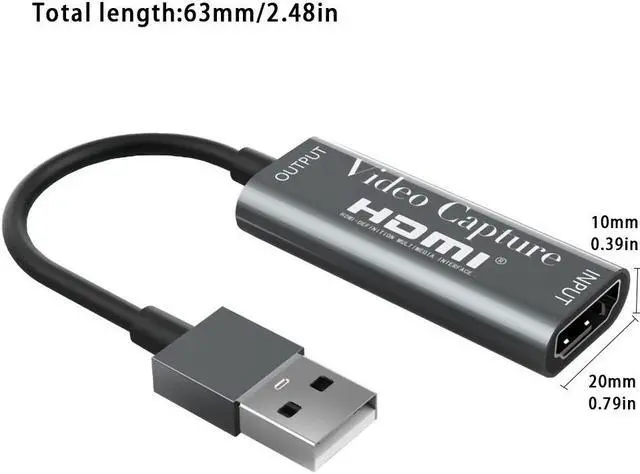 Alt view image 3 of 6 - Portable USB 2.0 Audio Video Capture Card HDMI to USB 2.0 1080P Mini Capture Card For Live Broadcasts Video Recording