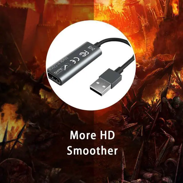 Alt view image 2 of 6 - Portable USB 2.0 Audio Video Capture Card HDMI to USB 2.0 1080P Mini Capture Card For Live Broadcasts Video Recording
