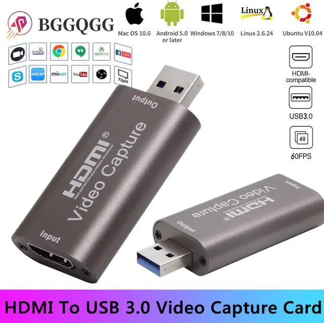 Main image of GRWIBEOU 4K Video Capture Card USB 3.0 HDMI Video Grabber Record Box for PS4 Game DVD Camcorder Camera Recording Live Streaming