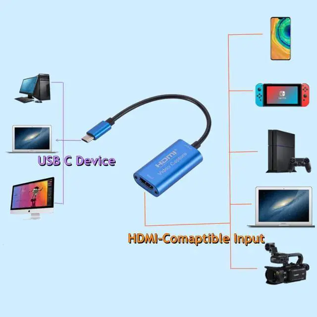 Alt view image 3 of 6 - Type-C USB 3.0 Micro USB Video Capture Card HDMI-compatible to USB 1080P HD Game Record for Switch Live Streaming Broadcast Came