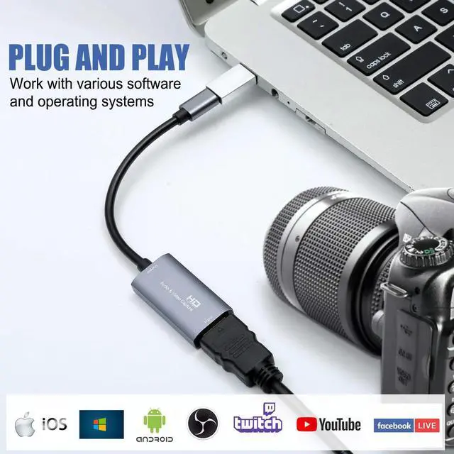 Main image of HD 1080P 4K Type C To HDMI-compatible Video Capture Card HDMI To USB-C Video Capture Board Game Record Live Streaming Broadcast
