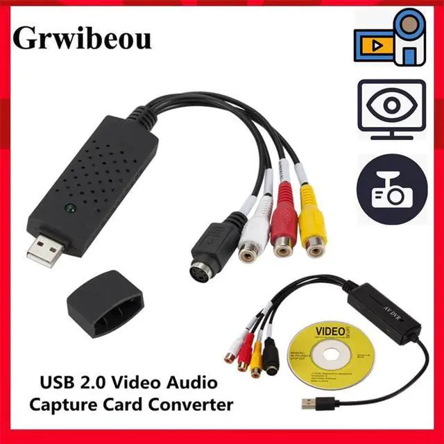 Main image of Video Capture Card USB 2.0 Easy Video Capture 4 Channel Video TV DVD VHS Audio Capture Adapter Card TV Video DVR