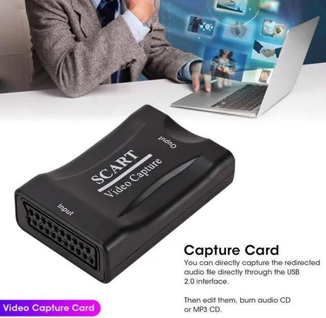 Alt view image 3 of 6 - Video Capture Card USB 2.0 Scart Video Grabber Record Box for PS4 Game DVD Camcorder Camera Recording Live Streaming