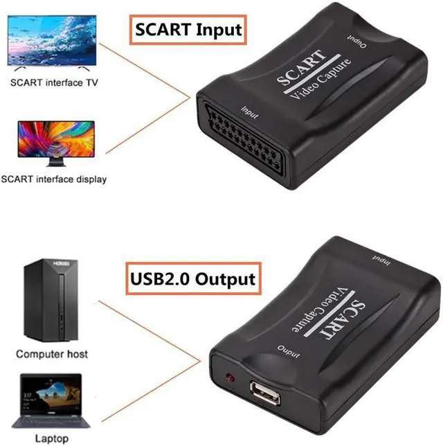 Alt view image 4 of 6 - Video Capture Card USB 2.0 Scart Video Grabber Record Box for PS4 Game DVD Camcorder Camera Recording Live Streaming