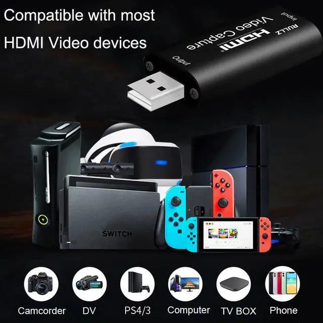 Alt view image 6 of 6 - Rullz USB 2.0 3.0 Video Capture Card HDMI Video Grabber Game Record Box for PS3 PS4 PS5 XBOX Camera Recording PC Live Streaming