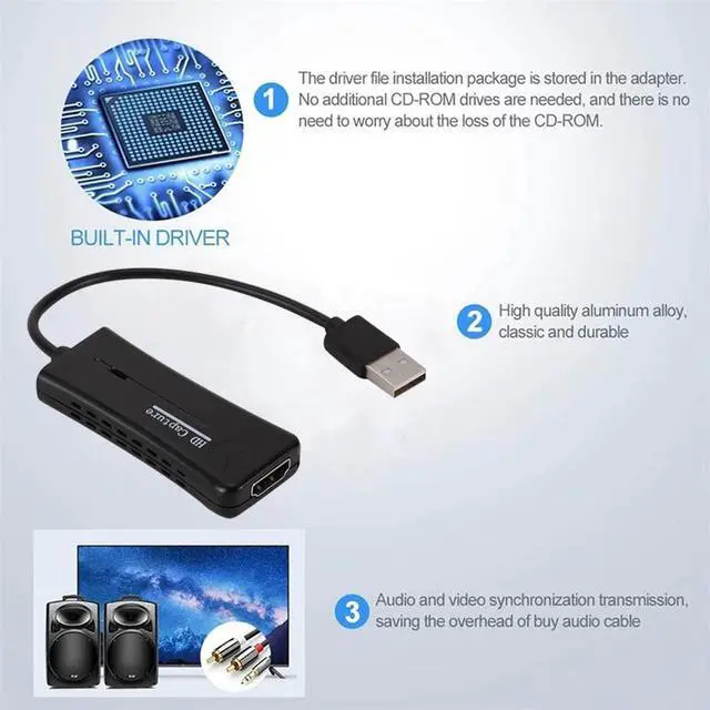 Alt view image 2 of 6 - HDMI compatible USB2.0 line capture card shooting shooting game scene 1080P video capture card computer live video recording