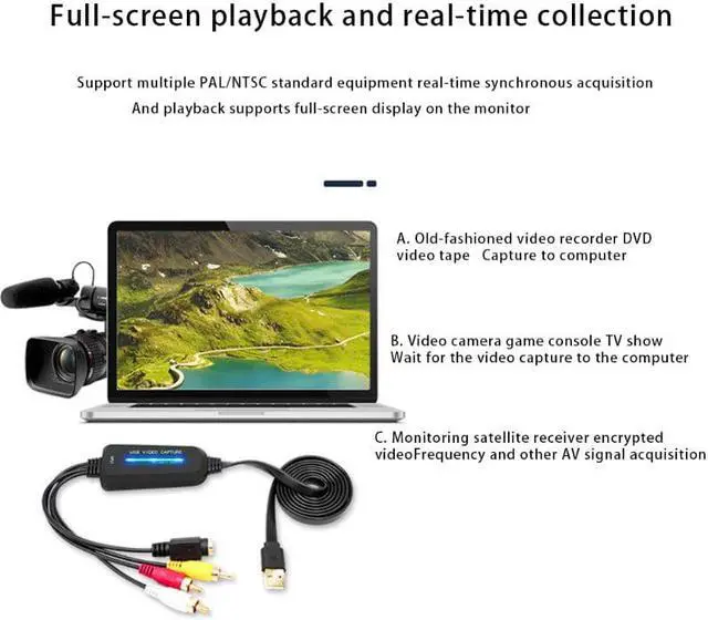 Alt view image 6 of 6 - Video Capture Card Video Capture Device for Windows Audio Video Grabber for Live Streaming Gaming Conference DVD