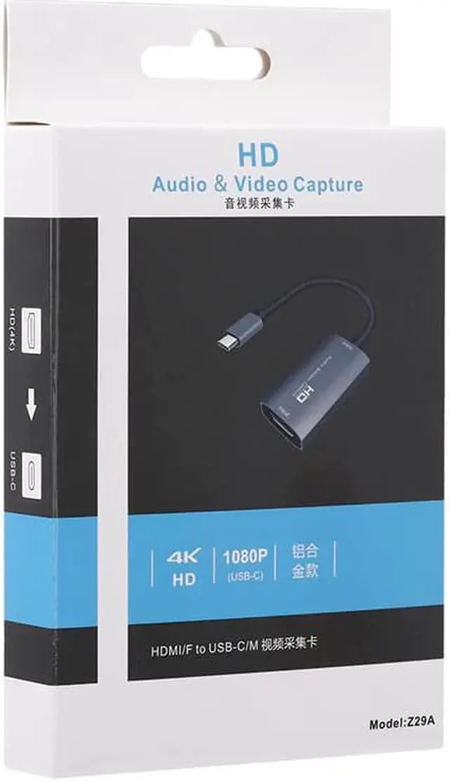 Alt view image 2 of 5 - 1080P HDMI-compatible to USB-C Video Capture Card HD Type C to HDMI-compatible Video Capture Board Game Record Live Streaming