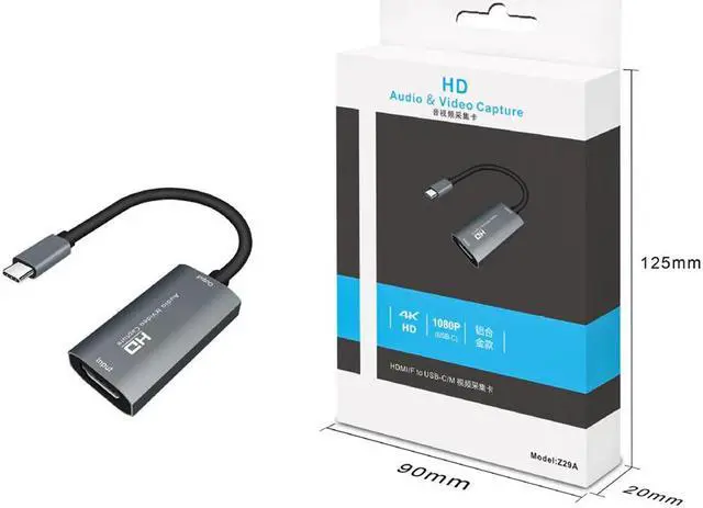 Alt view image 6 of 6 - 1080P 60FPS Type-C Video Capture Card USB 3.0 HDMI-Compatible to USB C Audio Capture Card for Gaming Live Streaming Video Record