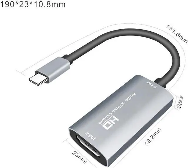 Alt view image 5 of 6 - 1080P 60FPS Type-C Video Capture Card USB 3.0 HDMI-Compatible to USB C Audio Capture Card for Gaming Live Streaming Video Record