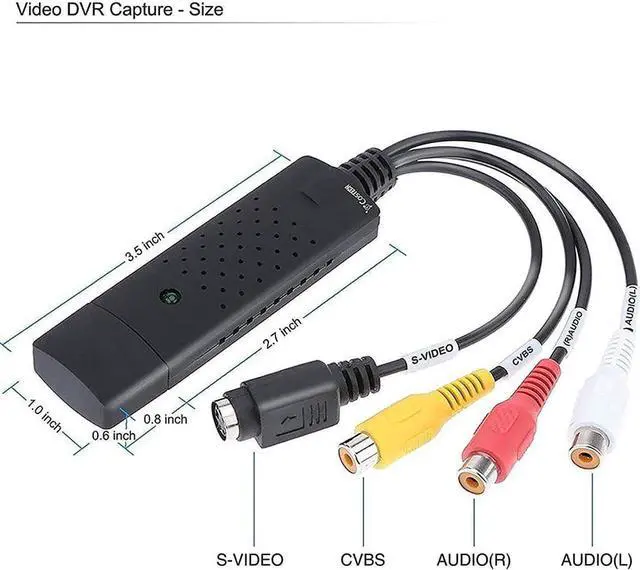 Alt view image 3 of 6 - Video Tuner Box Grabber Compatible USB 2.0 Video Capture Card VCR VHS TV to DVD DVR Digital Converter Audio Adapter