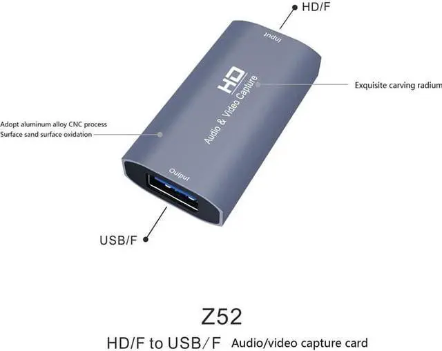 Alt view image 3 of 6 - Video Capture Card USB HDMI-Compatible 4K/60HZ Audio Video Grabber Record Box for PS5 Laptop Camera