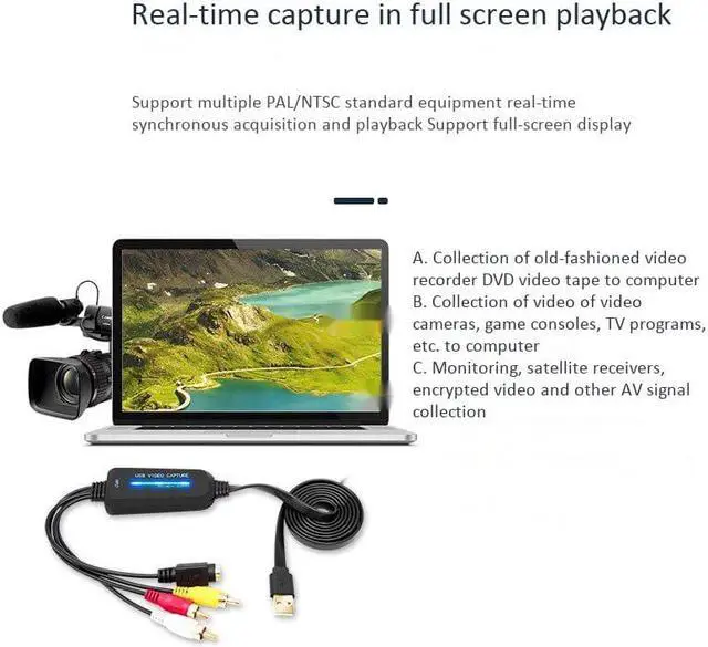 Alt view image 6 of 6 - USB 2.0 Video Capture Card Single Channel USB Capture Card AV Capture Device Drive-Free Digital Converter