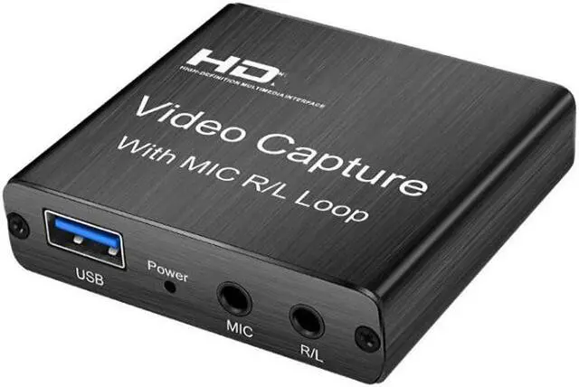Alt view image 3 of 6 - USB 2.0 to HDMI-compatible Video Card Graphics Capture Card Recording Box Video Recorder Mic In Audio Out for Live Streaming
