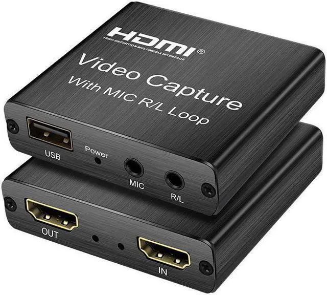 Alt view image 3 of 6 - Loop Out 4K HDMI-compatible To 2.0 Graphics Capture Card Video Recording Box for PC Live Stream Video Recorder Mic In Audio Out