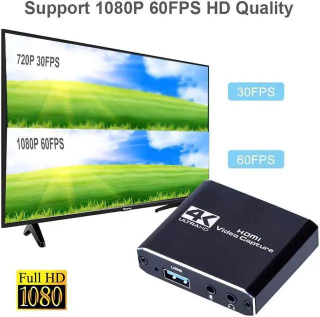 Alt view image 5 of 6 - Video Capture Card for Live Streaming 1080P 4K USB3.0 HDMI-Compatible Capture Card for Switch Game for PS4 Xbox Recording Box