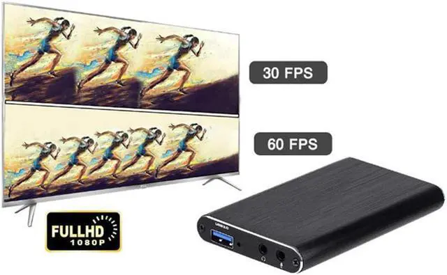 Alt view image 6 of 6 - 4K Video Capture Card USB 3.0 2.0 1080P 60fps for Recording Plate Game Grabber Mic Input Audio TV Loop Out For Live Streaming