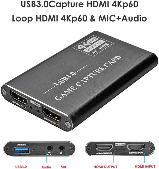 Alt view image 2 of 6 - 4K HDMI Game capture Card placa de video USB3.0 1080P Video Grabber Dongle hdmi capture card for Live Streaming Broadcast