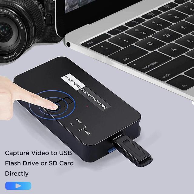 Main image of HD 1080P Game Capture Card USB Disk/SD Card Video Capture Support Mic in with HDMI-compatible/YPBPR/AV