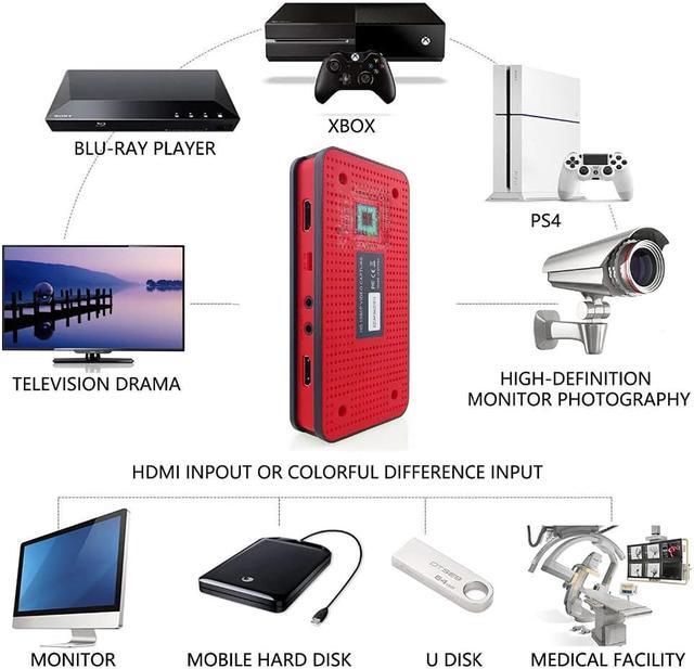 Alt view image 5 of 6 - HD 1080P Game Capture Card USB Disk/SD Card Video Capture Support Mic in with HDMI-compatible/YPBPR/AV
