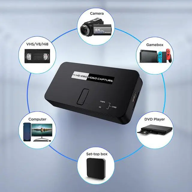 Alt view image 6 of 6 - 1080P HDMI-compatible-compatible Game HD Video Capture Box Grabber for XBOX PS3 PS4 TV Online Live Streaming Video Recorder