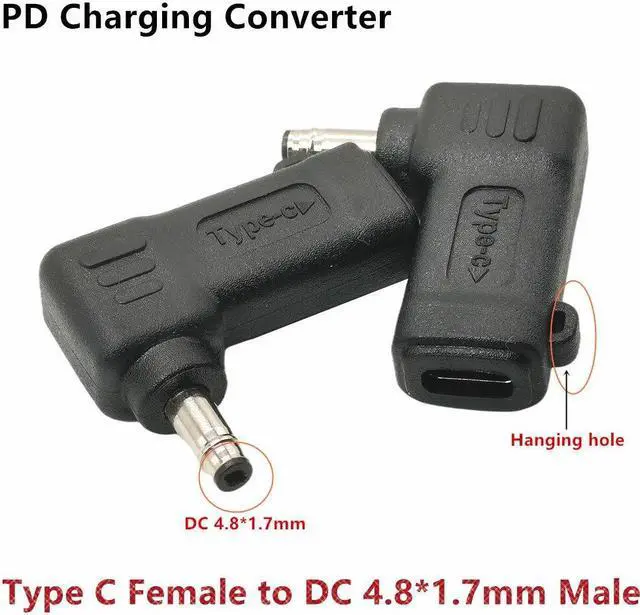 Main image of 65W PD USB Type C Female Input to DC 4.8mm x 1.7mm Male Power Charging Adapter for Pavilion DV2000 DV4000 DV5000 DV6000(4817a)
