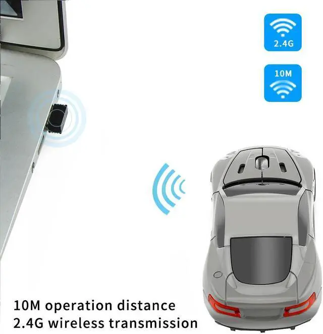 Alt view image 4 of 5 - Optical Wireless Mouse Mause 2.4G Receiver Super Sports Car Gaming Mouse Gamer for PC Laptop Computer Mice