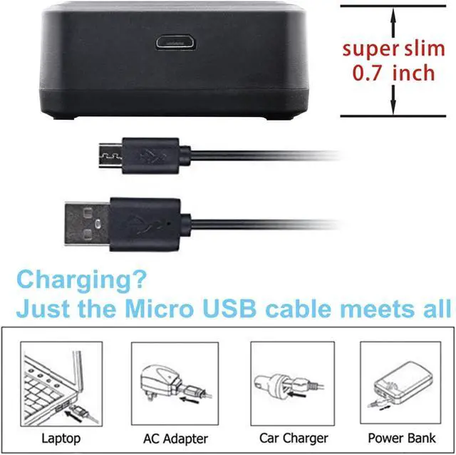 Alt view image 3 of 6 - Kastar 4 Pack NP-BX1 Battery and LCD Triple USB Charger Compatible with Sony NP-BX1, Type X, X-Series Rechargeable Battery Pack, Sony BC-CSX, BC-CSXB, BC-TRX, ACC-TRBX Charger, Shooting Grip VCT-SGR1