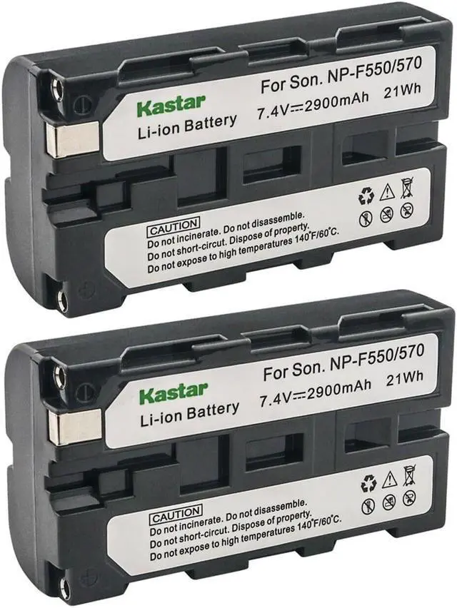 Main image of Kastar 2-Pack NP-F570 Battery 7.4V 2900mAh Replacement for Sony HXR-NX5 HXR-NX5R MPK-DVF4 MVC-CD1000 MVC-CD400, Cyber-shot DSC-CD100 DSC-CD250 DSC-CD400 DSC-D700  Camera