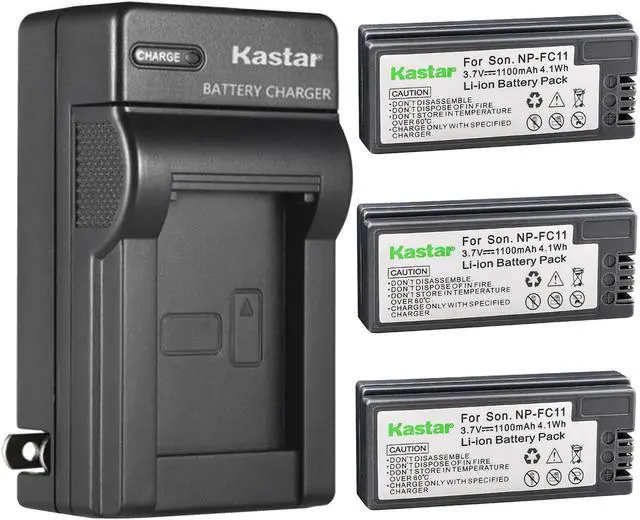 Main image of Kastar 3-Pack Battery and AC Wall Charger Replacement for Sony NP-FC11 NP-FC10 Battery, Sony BC-VC10 Charger, Sony Cyber-shot DSC-P8L DSC-P9 DSC-P7 DSC-P2 DSC-P3 DSC-P5 DSC-F77 DSC-P10 DSC-P12 Cameras