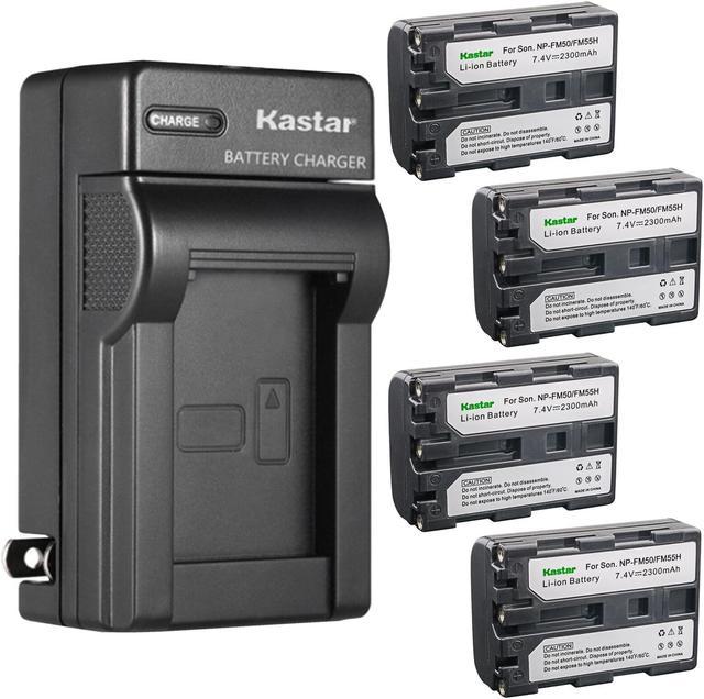 Kastar 4-Pack Battery and AC Wall Charger Replacement for Sony DCR