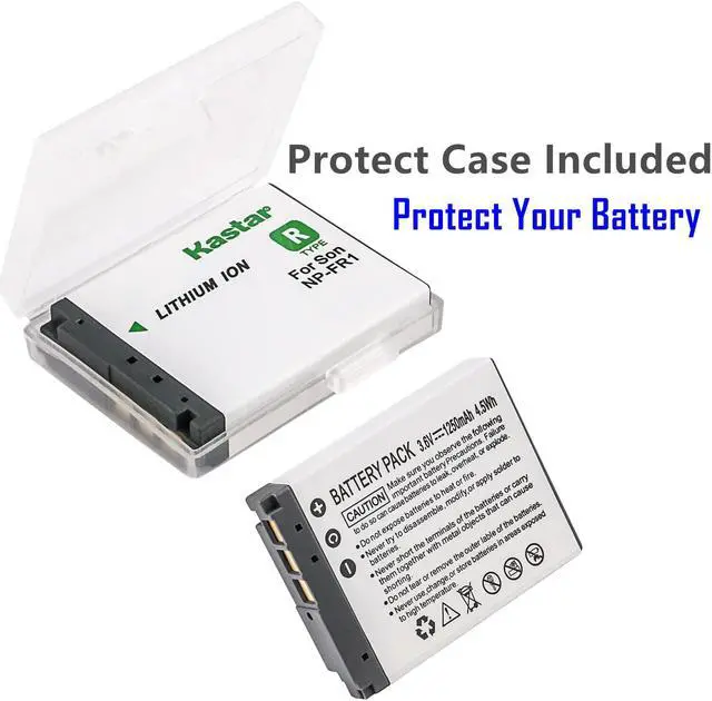 Alt view image 2 of 6 - Kastar 2-Pack Battery and AC Wall Charger Replacement for Sony NP-FR1 Battery, BC-CS3, BC-CSD Charger, Sony Cyber-Shot DSC-G1 DSC-V3 DSC-F88 DSC-P100 DSC-P120 DSC-P150 DSC-P200 DSC-T30 DSC-T50 Camera