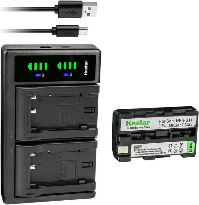 Main image of Kastar 1-Pack Battery and LTD2 USB Charger Replacement for Sony NP-FS11 NP-F10 NP-FS10 NP-FS12, FS21, FS31 Battery, Sony AC-VQ11, AC-VF10 Charger